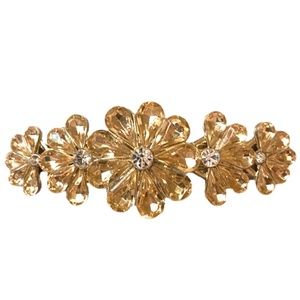 Sparkling Floral Crystal Barrette